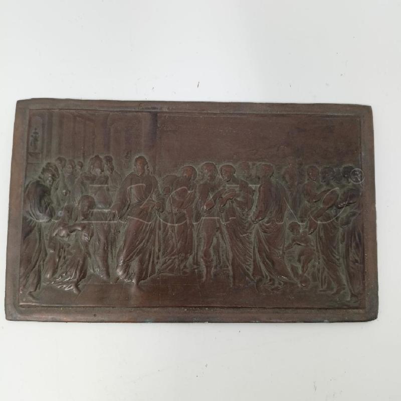 PLACCA BRONZO SCENA BIBLICA  | Mercatino dell'Usato Roma re di roma 1