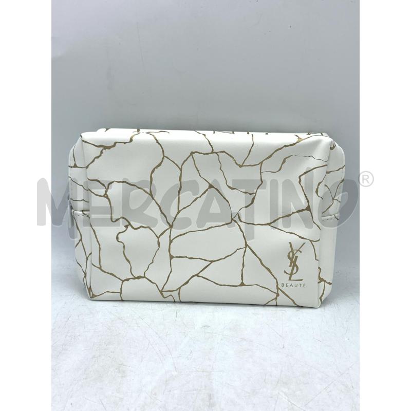 POCHETTE YVES SAINT LAURENT BEAUTY BIANCO RICAMI  ORO  | Mercatino dell'Usato Roma re di roma 1