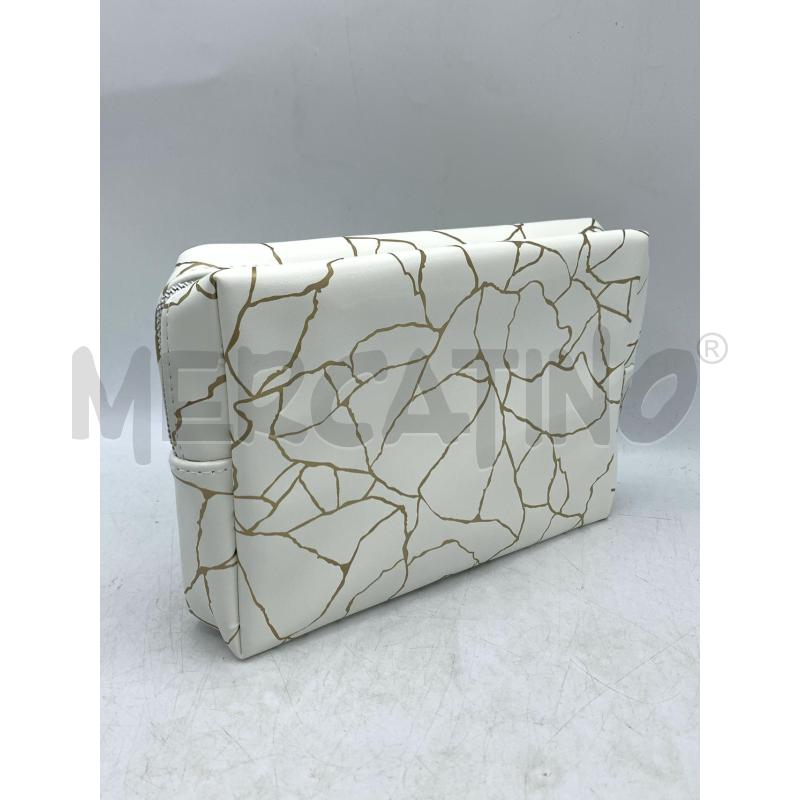 POCHETTE YVES SAINT LAURENT BEAUTY BIANCO RICAMI  ORO  | Mercatino dell'Usato Roma re di roma 3