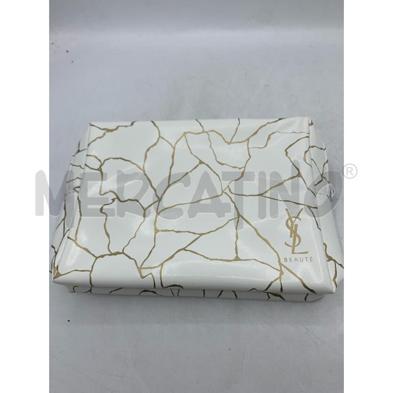 POCHETTE YVES SAINT LAURENT BEAUTY BIANCO RICAMI  ORO  | Mercatino dell'Usato Roma re di roma 5