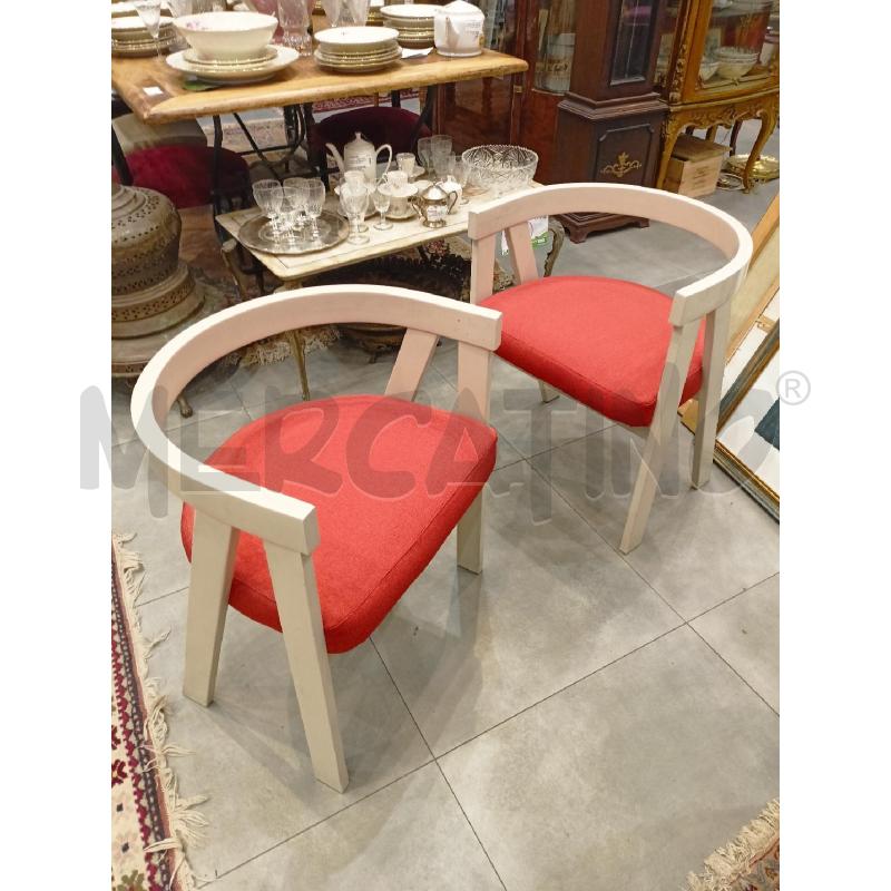 POLTRONA COPPIA STRUTT LEGNO BIANC SED ARANCIO | Mercatino dell'Usato Roma re di roma 1