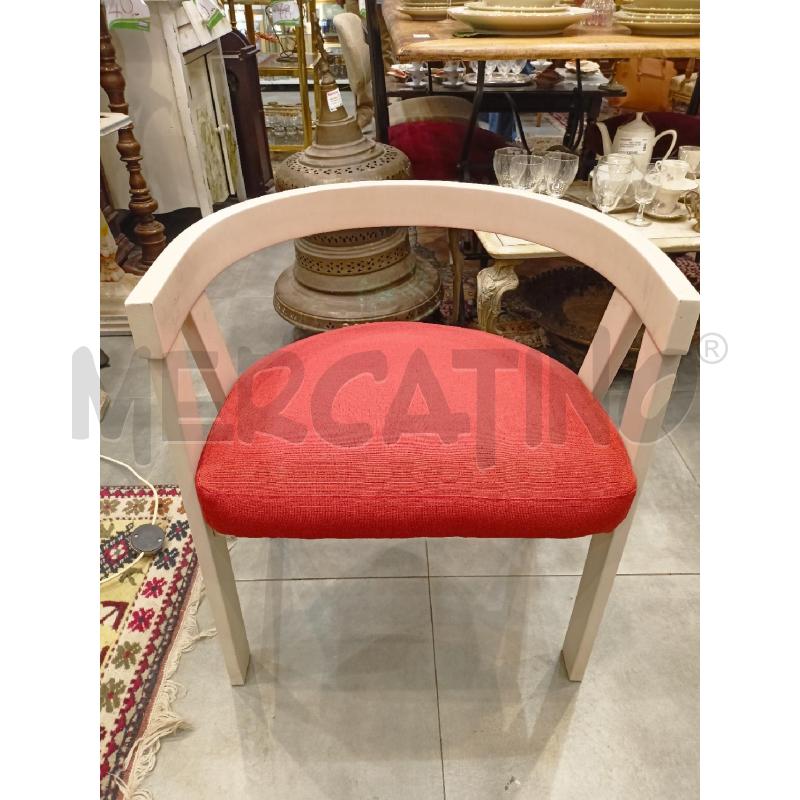 POLTRONA COPPIA STRUTT LEGNO BIANC SED ARANCIO | Mercatino dell'Usato Roma re di roma 2