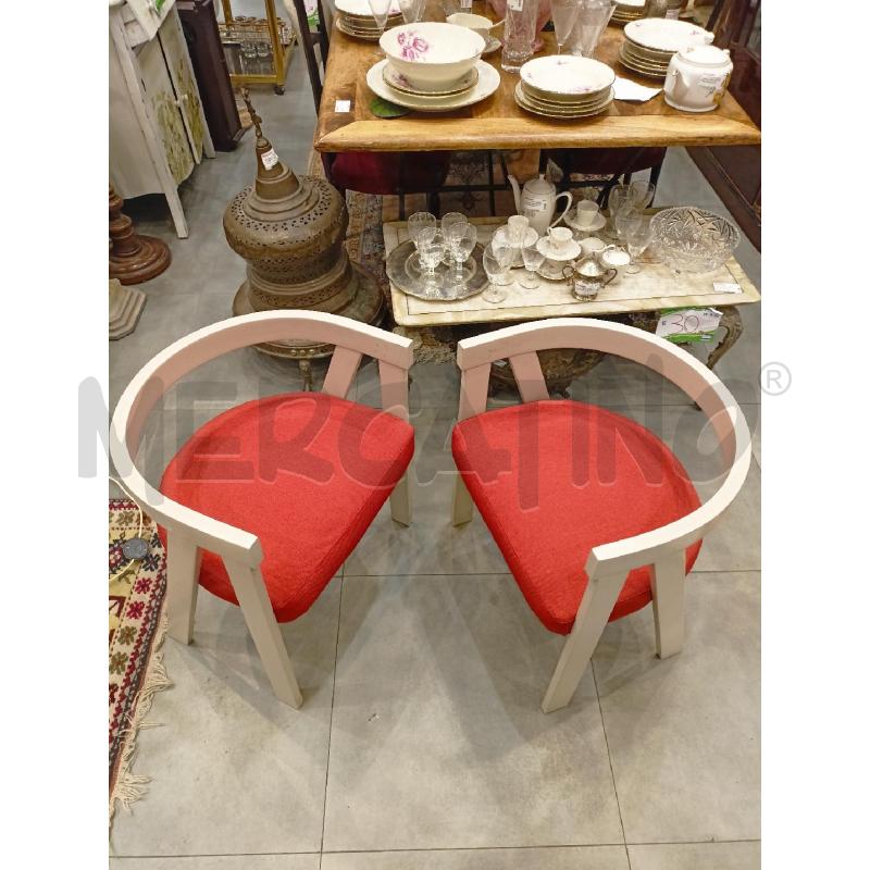 POLTRONA COPPIA STRUTT LEGNO BIANC SED ARANCIO | Mercatino dell'Usato Roma re di roma 4