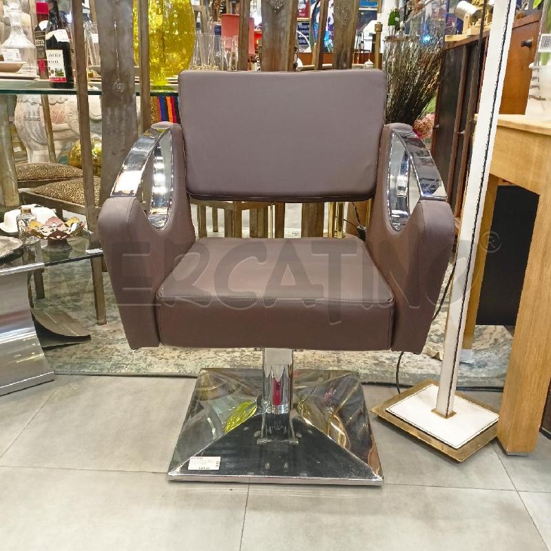POLTRONA STIL BARBIER BRACCIOLI BASE ACCIAIO ECOPELL BORDEAUX | Mercatino dell'Usato Roma re di roma 1