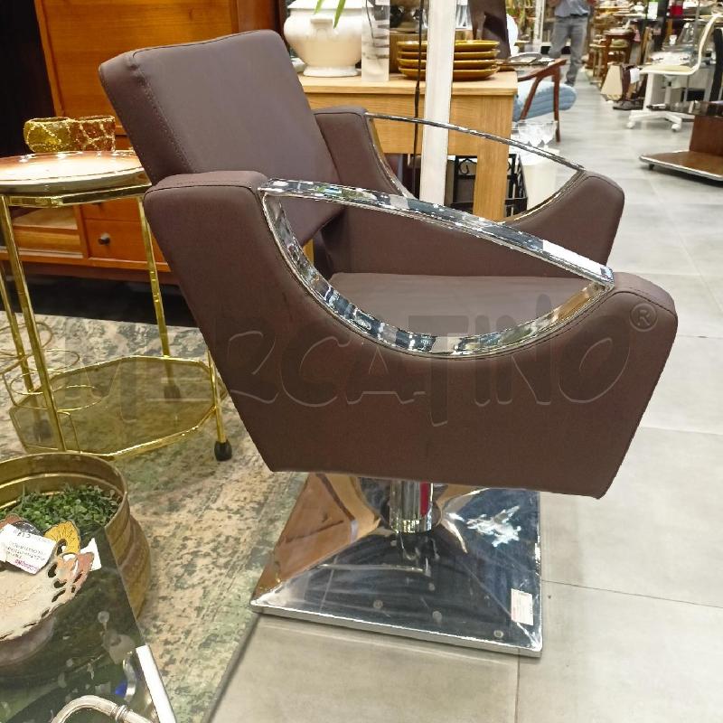 POLTRONA STIL BARBIER BRACCIOLI BASE ACCIAIO ECOPELL BORDEAUX | Mercatino dell'Usato Roma re di roma 2