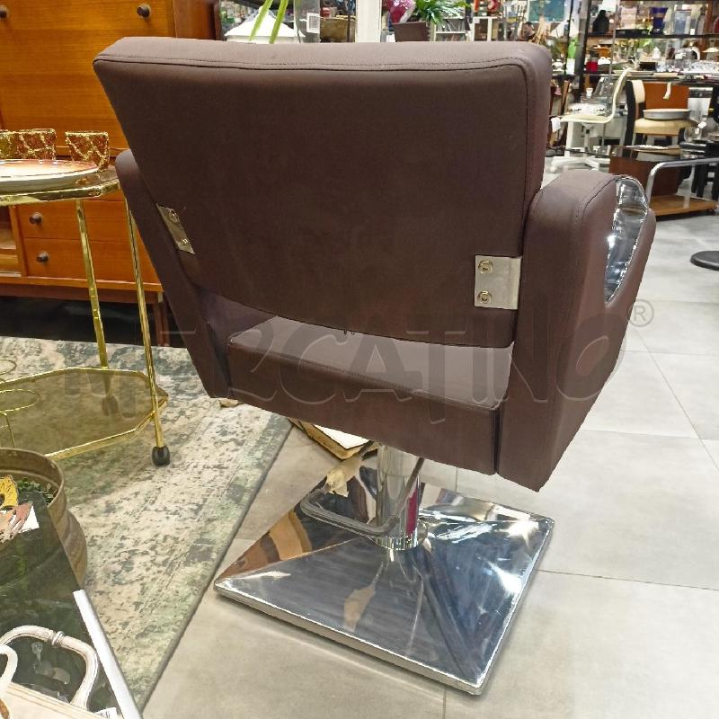 POLTRONA STIL BARBIER BRACCIOLI BASE ACCIAIO ECOPELL BORDEAUX | Mercatino dell'Usato Roma re di roma 3