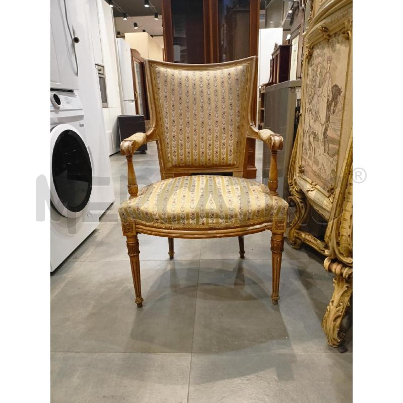 POLTRONCINA LUIGI XVI DORAT TESS STRISCE | Mercatino dell'Usato Roma re di roma 1