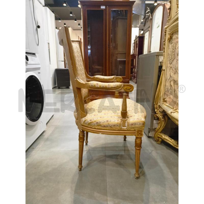 POLTRONCINA LUIGI XVI DORAT TESS STRISCE | Mercatino dell'Usato Roma re di roma 2