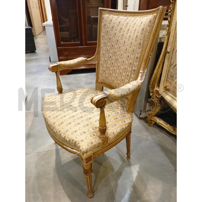 POLTRONCINA LUIGI XVI DORAT TESS STRISCE | Mercatino dell'Usato Roma re di roma 4