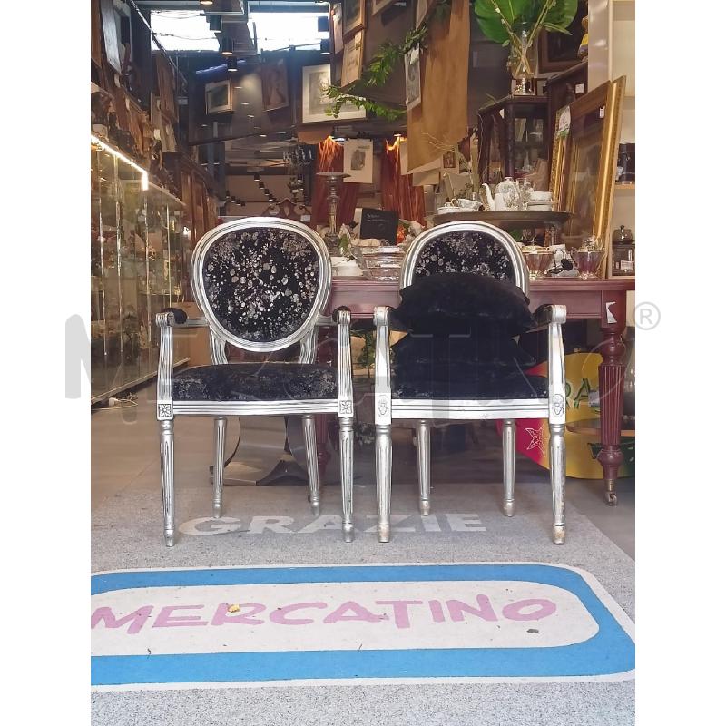 POLTRONCINE COPPIA TESS NERO STRUTT ARG | Mercatino dell'Usato Roma re di roma 1