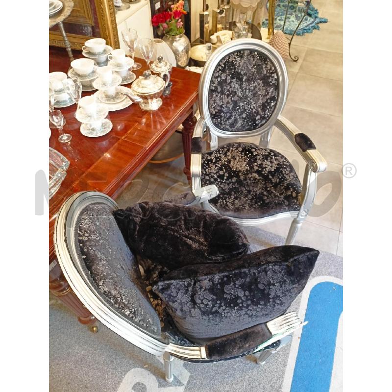 POLTRONCINE COPPIA TESS NERO STRUTT ARG | Mercatino dell'Usato Roma re di roma 3
