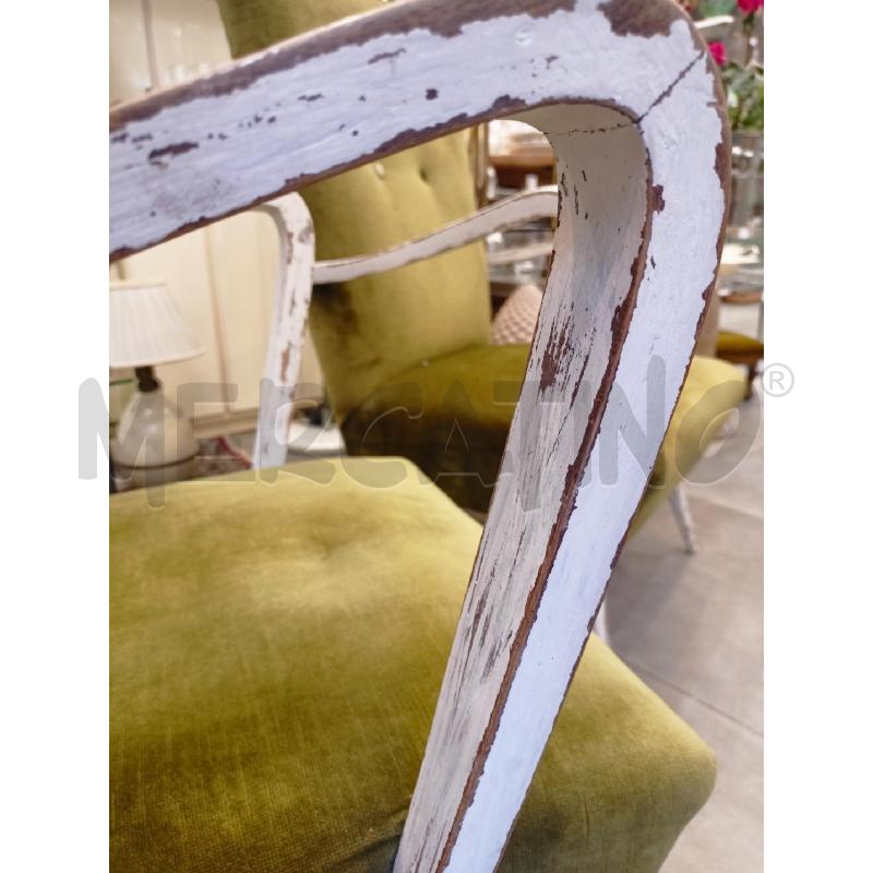 POLTRONE COPPIA '50 VELL VERDE BRACCIOLI BIANCHI CURVI | Mercatino dell'Usato Roma re di roma 4