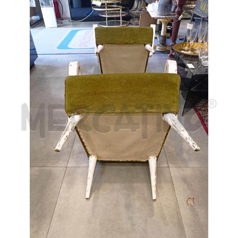 POLTRONE COPPIA '50 VELL VERDE BRACCIOLI BIANCHI CURVI | Mercatino dell'Usato Roma re di roma 5