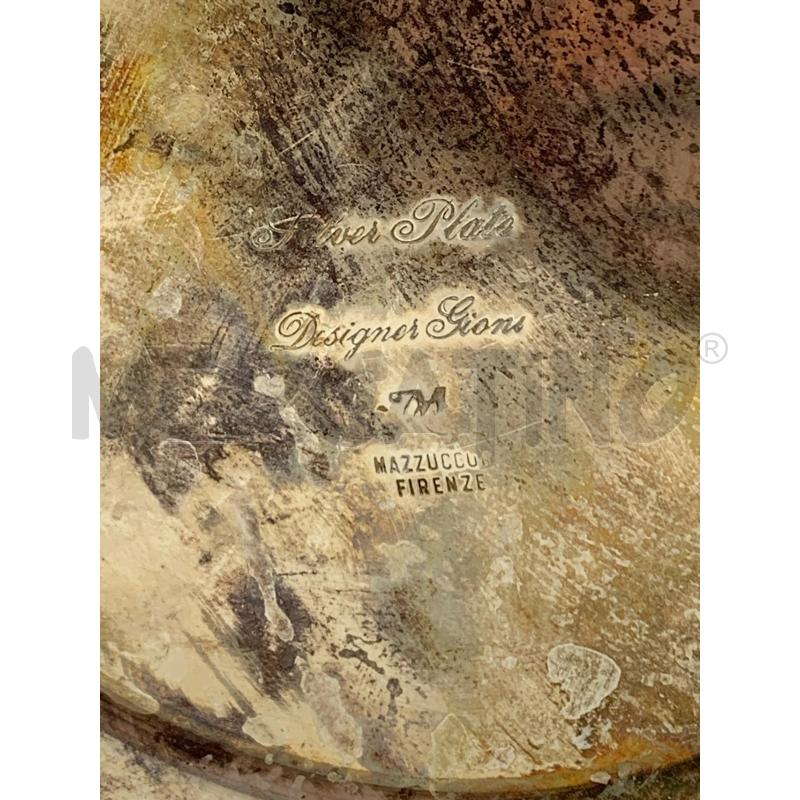 PORTA BOTTIGLIA SILVER PLATED DESIGN GIONI MAZZUCCO FIRENZE MARTELLATO | Mercatino dell'Usato Roma re di roma 2