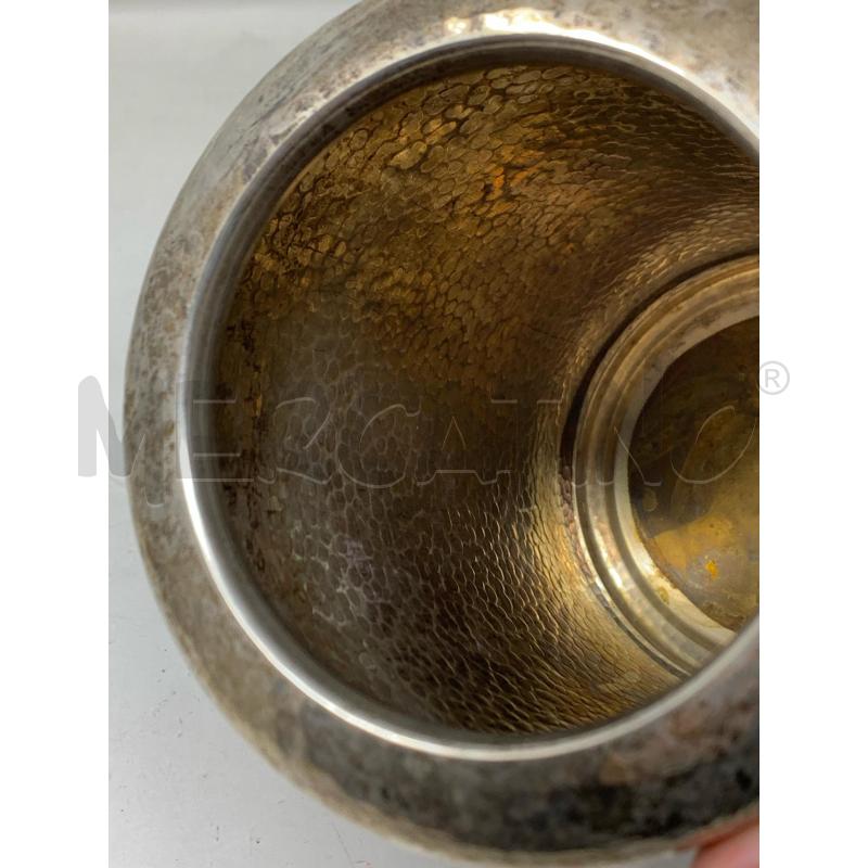 PORTA BOTTIGLIA SILVER PLATED DESIGN GIONI MAZZUCCO FIRENZE MARTELLATO | Mercatino dell'Usato Roma re di roma 3