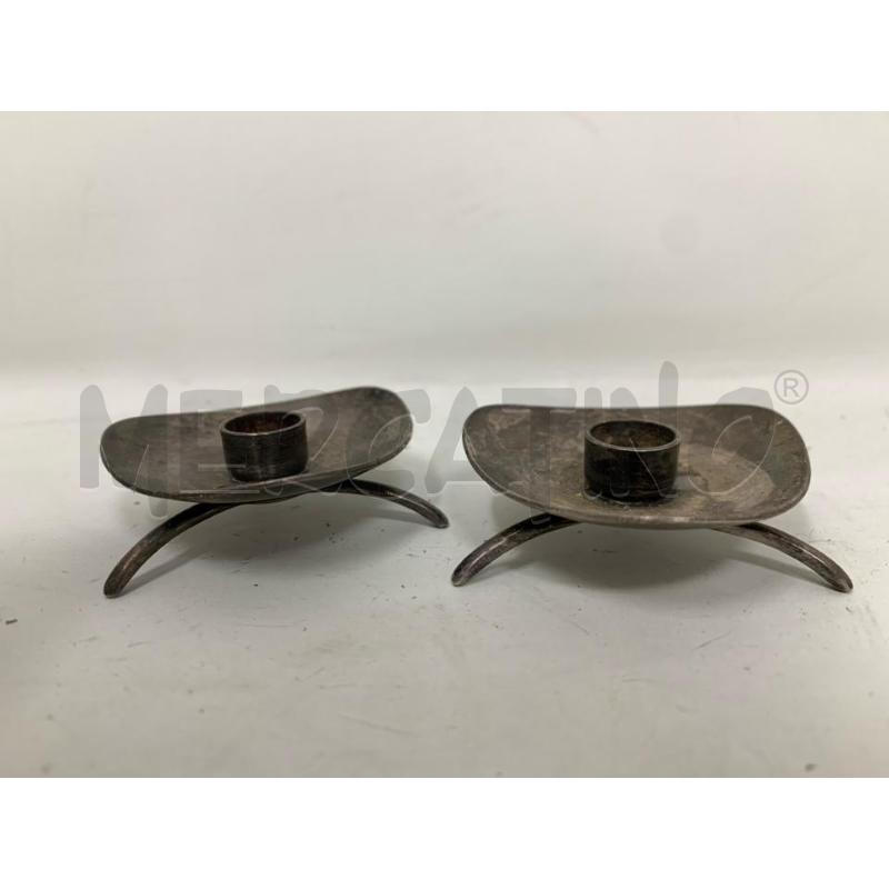 PORTA CANDELA COPPIA COHR SILVER TRILOB 3 PIEDI SPILLO | Mercatino dell'Usato Roma re di roma 1