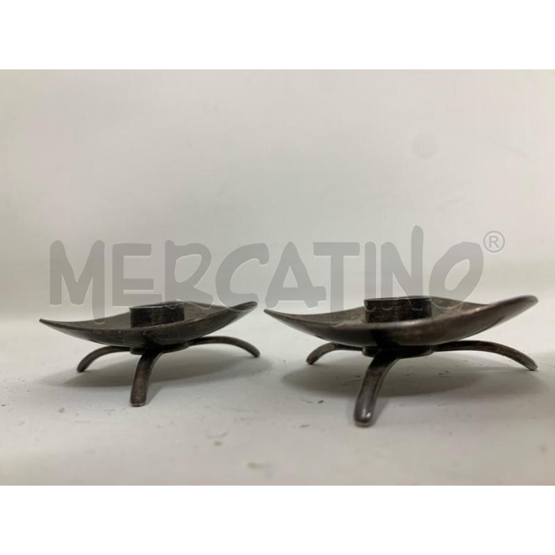 PORTA CANDELA COPPIA COHR SILVER TRILOB 3 PIEDI SPILLO | Mercatino dell'Usato Roma re di roma 4