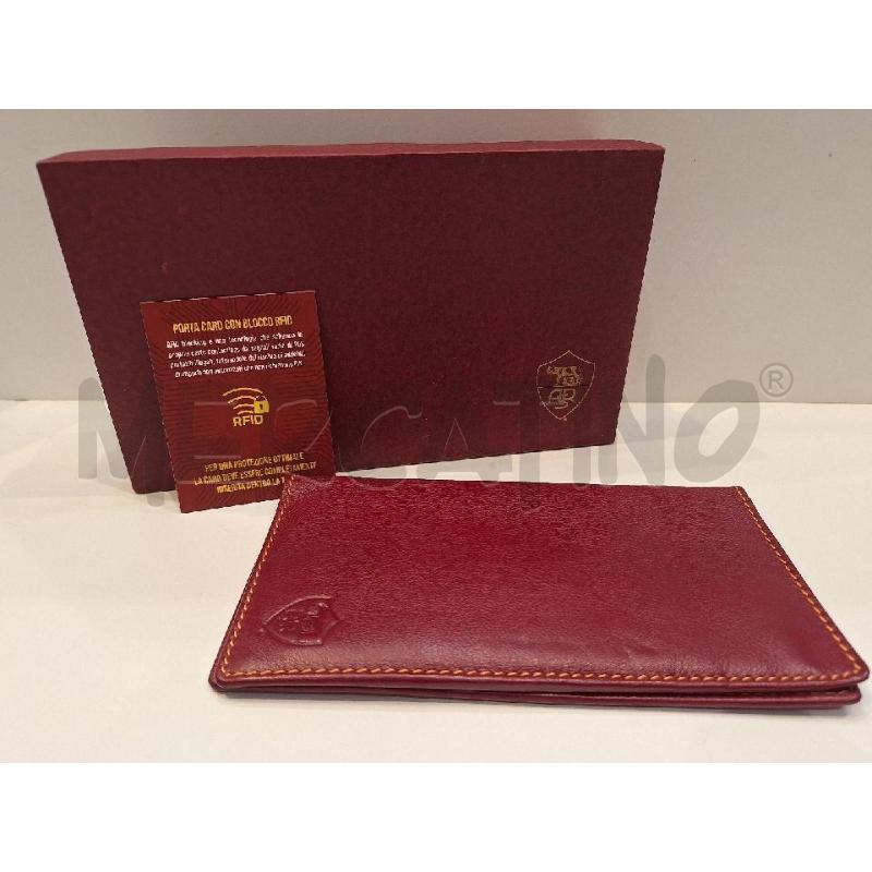 PORTA CARD IN PELLE CON BLOCCO RFID AS ROMA  | Mercatino dell'Usato Roma re di roma 1