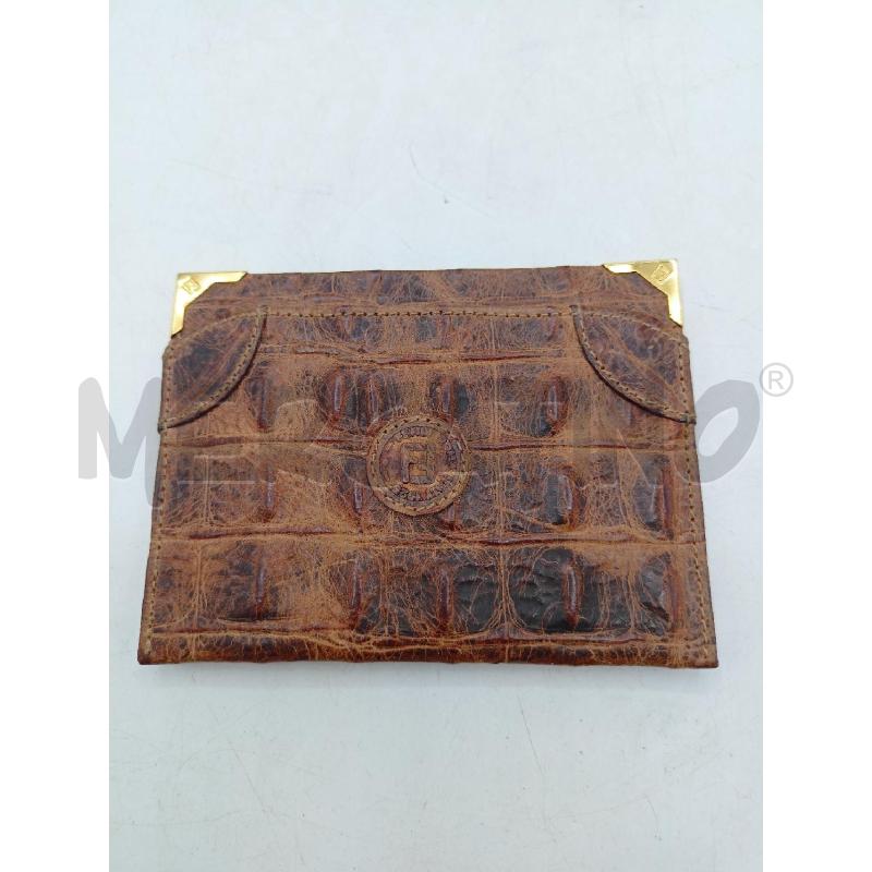 PORTA CARTE FENDI MARRONE COCCODRILLO | Mercatino dell'Usato Roma re di roma 1