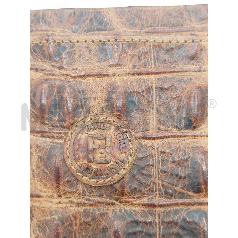 PORTA CARTE FENDI MARRONE COCCODRILLO | Mercatino dell'Usato Roma re di roma 3