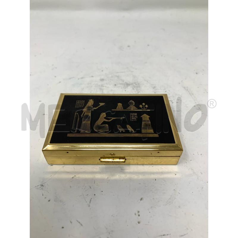 PORTA CIPRIA VINTAGE STAMPA EGIZIA BASE NERA CARILLON  | Mercatino dell'Usato Roma re di roma 1