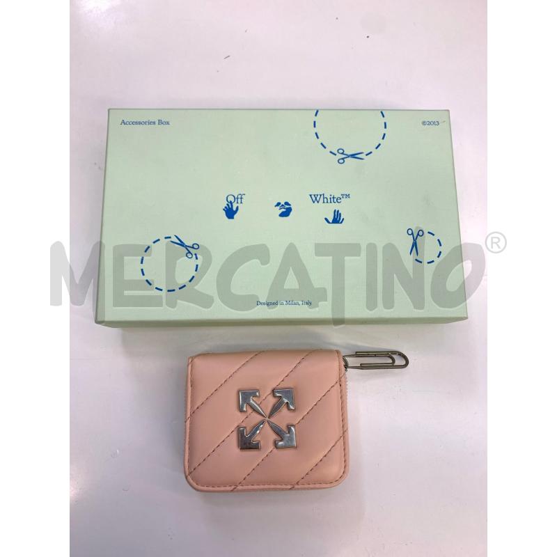 PORTA FOGLIO OFF WHITE ROSA LOGO SILVER  | Mercatino dell'Usato Roma re di roma 1