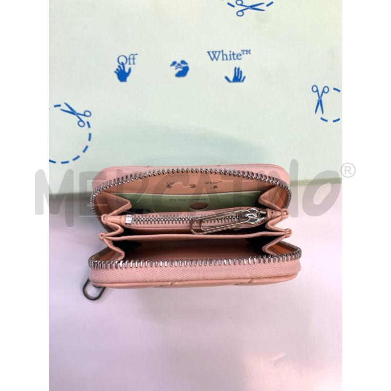 PORTA FOGLIO OFF WHITE ROSA LOGO SILVER  | Mercatino dell'Usato Roma re di roma 3