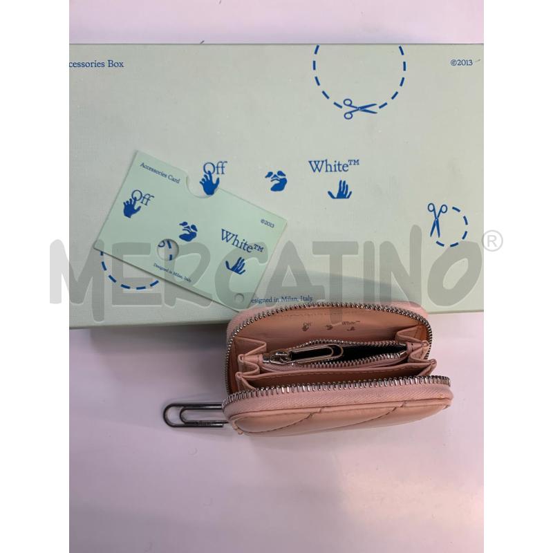 PORTA FOGLIO OFF WHITE ROSA LOGO SILVER  | Mercatino dell'Usato Roma re di roma 5