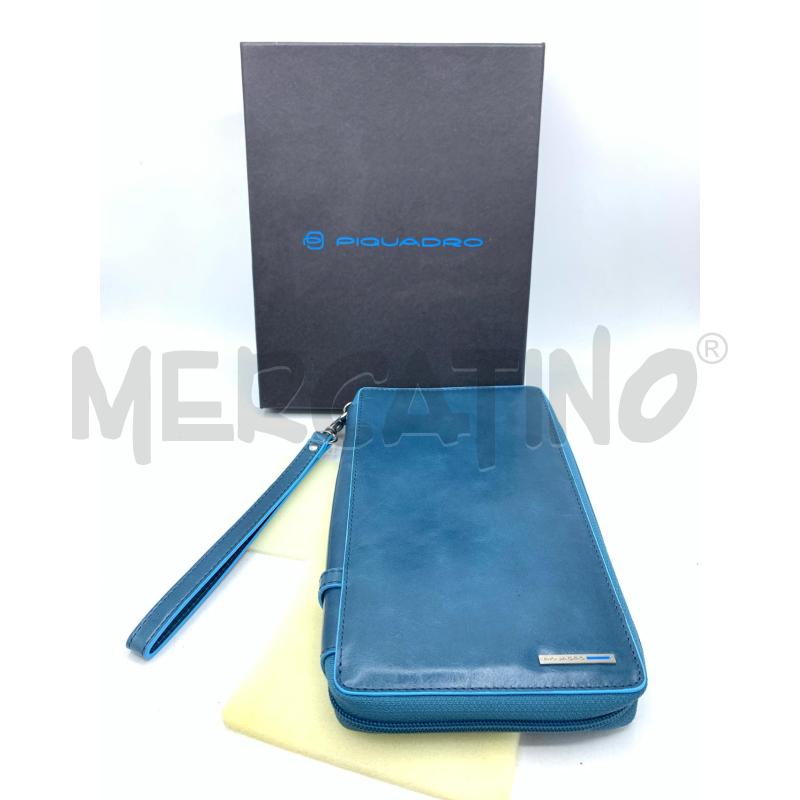 PORTA FOGLIO PIQUADRO CELESTE BLUETTE  | Mercatino dell'Usato Roma re di roma 1