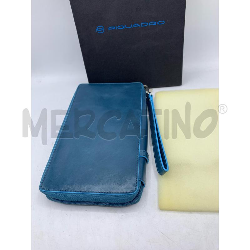 PORTA FOGLIO PIQUADRO CELESTE BLUETTE  | Mercatino dell'Usato Roma re di roma 5