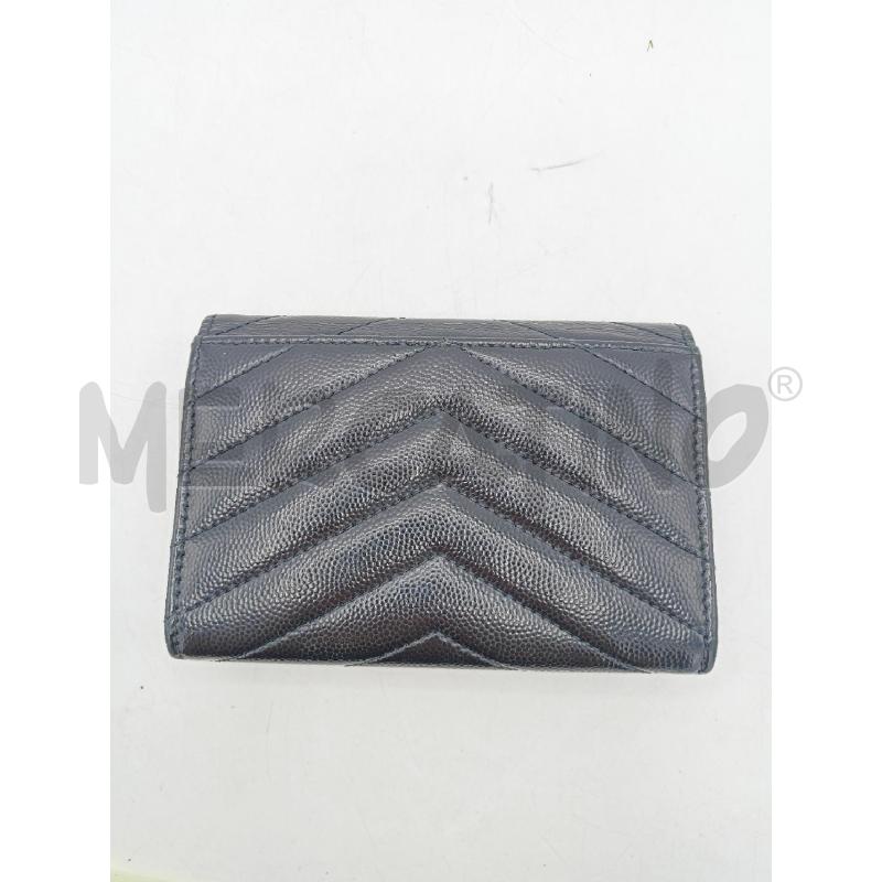 PORTA FOGLIO YVES SAINT LAURENT NERO PELLE LOGO  | Mercatino dell'Usato Roma re di roma 3
