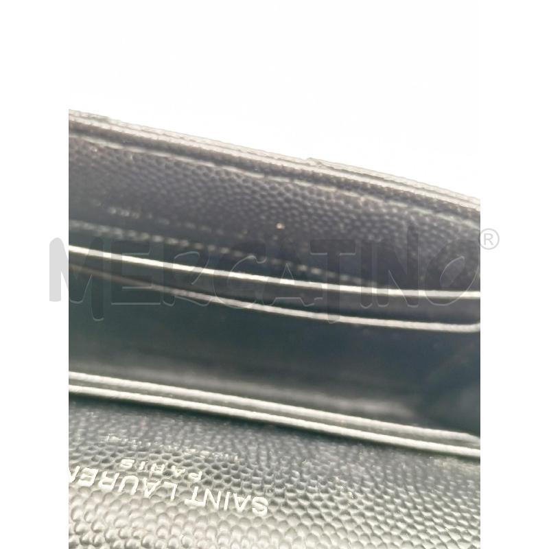 PORTA FOGLIO YVES SAINT LAURENT NERO PELLE LOGO  | Mercatino dell'Usato Roma re di roma 5