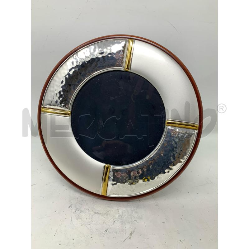 PORTA FOTO TONDO CORNICE SILVER BASE LEGNO  | Mercatino dell'Usato Roma re di roma 1