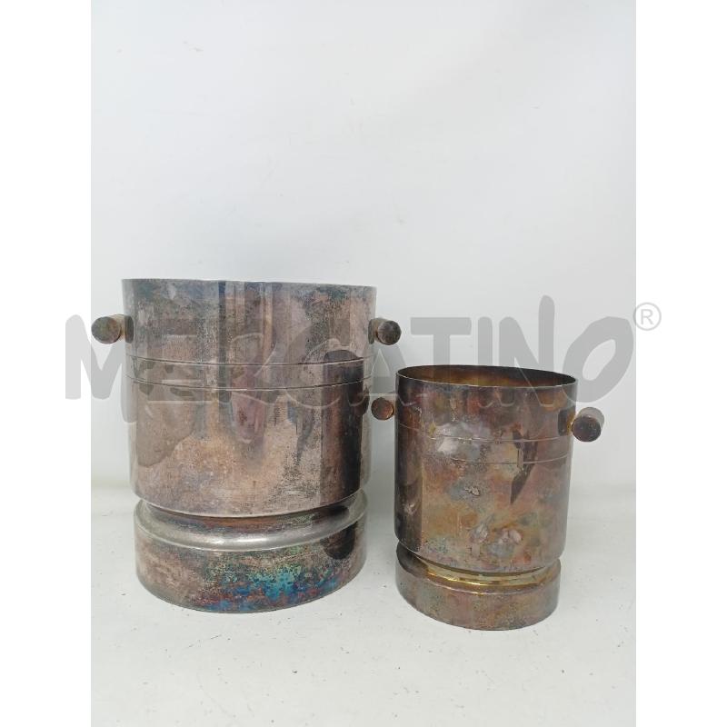 PORTA GHIACCIO SET SILVER PLATED CILINRO BIANZATO MANICI RIGHE | Mercatino dell'Usato Roma re di roma 1