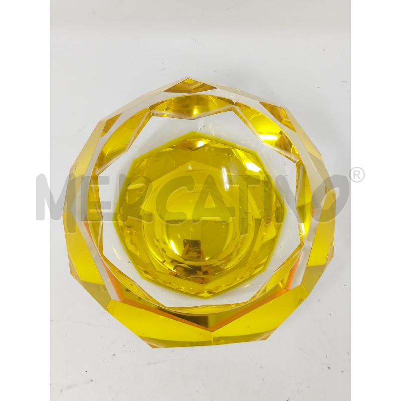 POSA CENERE MURANO GIALLO SPECCHIATO SFACCETTATO | Mercatino dell'Usato Roma re di roma 2