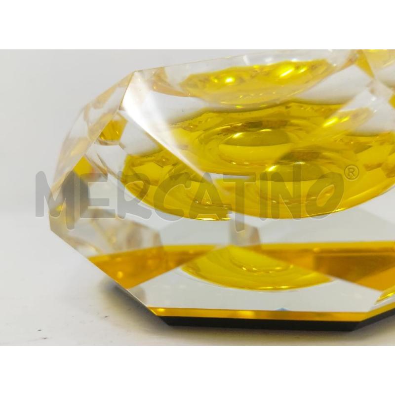 POSA CENERE MURANO GIALLO SPECCHIATO SFACCETTATO | Mercatino dell'Usato Roma re di roma 3