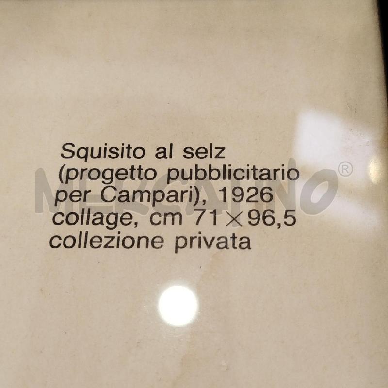 POSTER INCORNICIATO CAMPARI FORTUNATO DEPERO SQUISITO AL SELZ 1926 STAMPA ELECTA 1989 72X52 CM | Mercatino dell'Usato Roma re di roma 2