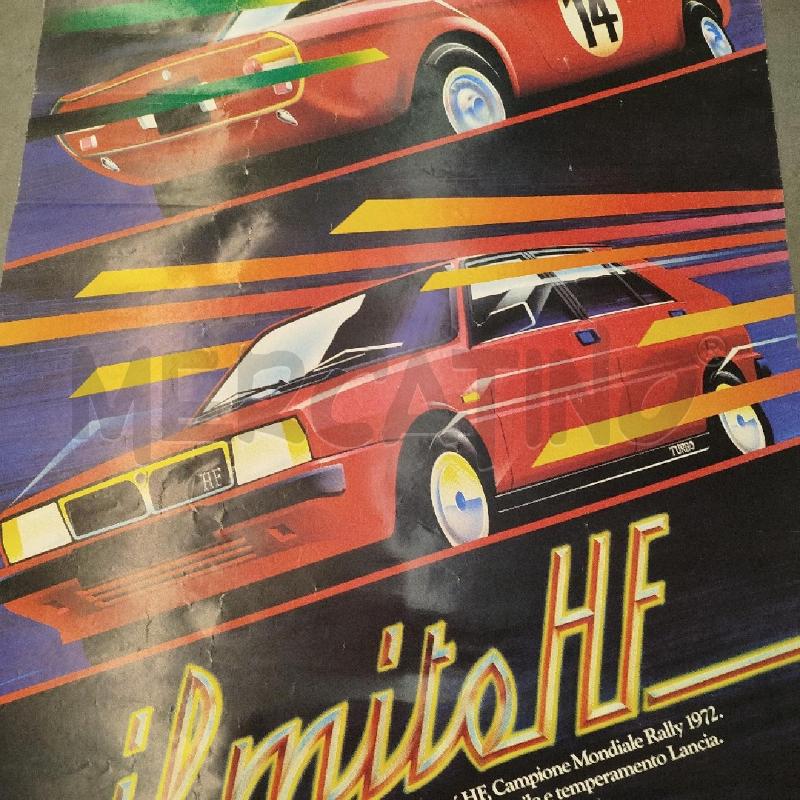 POSTER VINTAGE LANCIA DELTA HF TURBO 69X98 CM ORIGINALE 1986 | Mercatino dell'Usato Roma re di roma 2