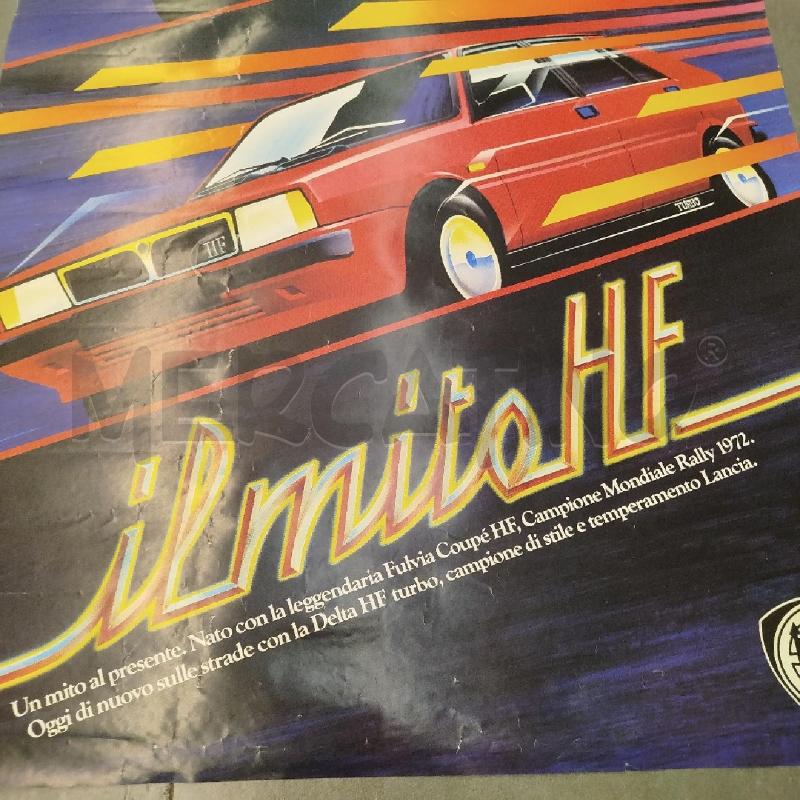 POSTER VINTAGE LANCIA DELTA HF TURBO 69X98 CM ORIGINALE 1986 | Mercatino dell'Usato Roma re di roma 4