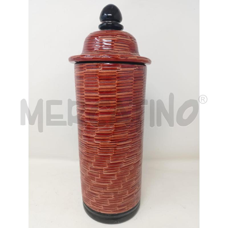 POTICHE VASO CILINDRICO WEAVE EFF VIMINI MARRONE B NERO  | Mercatino dell'Usato Roma re di roma 1