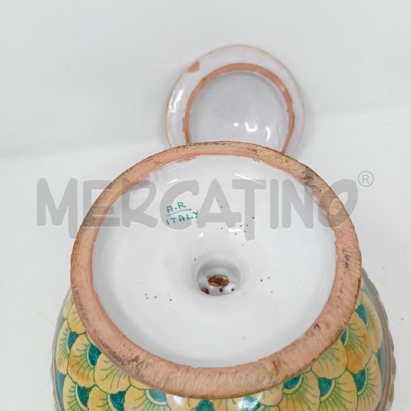 POTICHE VASO DEC ZOOMORFE LATERALI DEC GEOMETRICHE GIALLO VERDI | Mercatino dell'Usato Roma re di roma 5