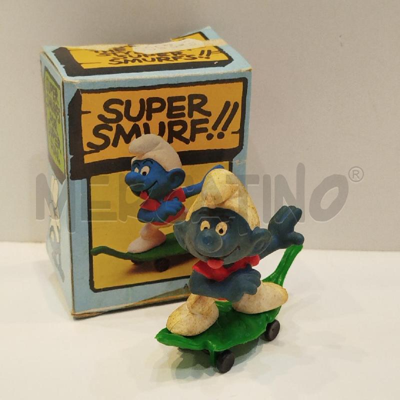 PUFFO CON SKATEBOARD SU FOGLIA COD.6505 SCHLEICH PEYO 1978 | Mercatino dell'Usato Roma re di roma 1