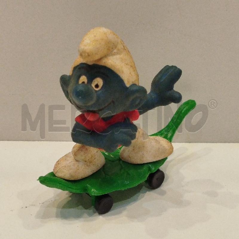 PUFFO CON SKATEBOARD SU FOGLIA COD.6505 SCHLEICH PEYO 1978 | Mercatino dell'Usato Roma re di roma 3