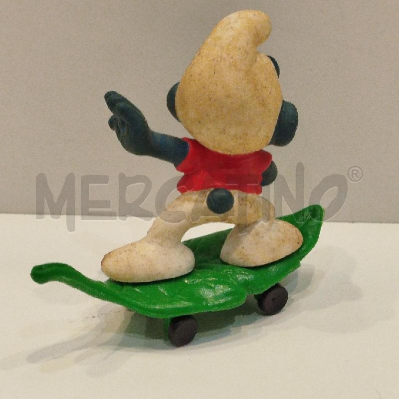 PUFFO CON SKATEBOARD SU FOGLIA COD.6505 SCHLEICH PEYO 1978 | Mercatino dell'Usato Roma re di roma 4