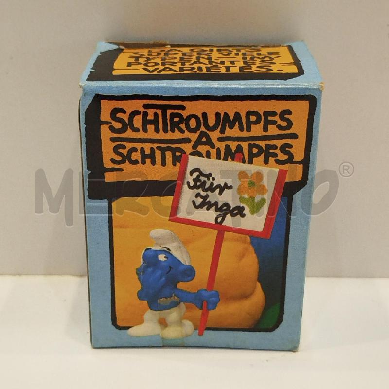 PUFFO MESSAGGERO CON CARTELLO COD.40208 SCHLEICH PEYO 1978 | Mercatino dell'Usato Roma re di roma 2
