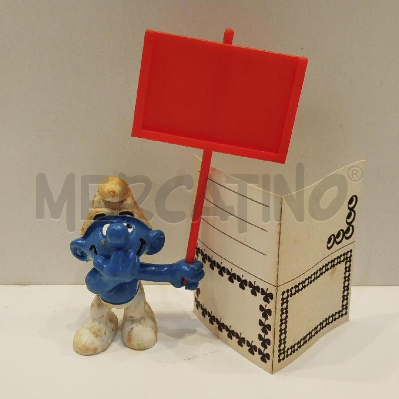 PUFFO MESSAGGERO CON CARTELLO COD.40208 SCHLEICH PEYO 1978 | Mercatino dell'Usato Roma re di roma 3