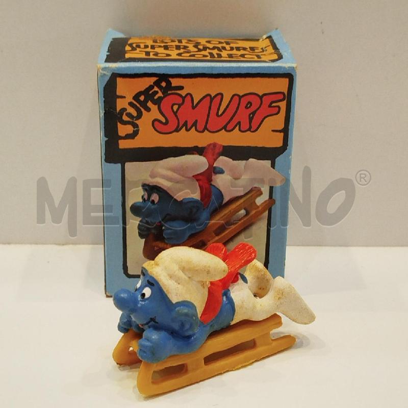 PUFFO SU SLITTINO COMPLETO CON SCATOLA SCHLEICH PEYO | Mercatino dell'Usato Roma re di roma 1