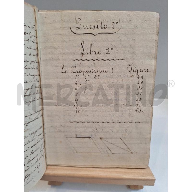 QUADERNO ELEMENTI DI GEOMETRIA SECONDO SEMESTRE 1825 | Mercatino dell'Usato Roma re di roma 2