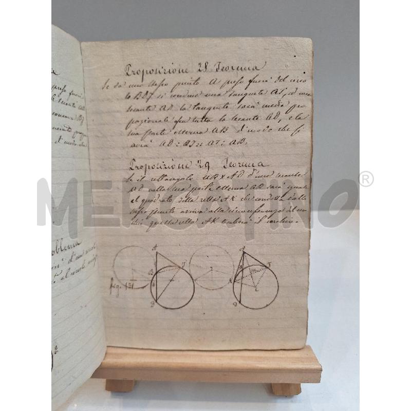 QUADERNO ELEMENTI DI GEOMETRIA SECONDO SEMESTRE 1825 | Mercatino dell'Usato Roma re di roma 3