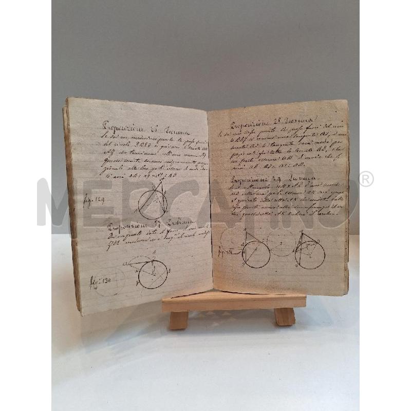 QUADERNO ELEMENTI DI GEOMETRIA SECONDO SEMESTRE 1825 | Mercatino dell'Usato Roma re di roma 5